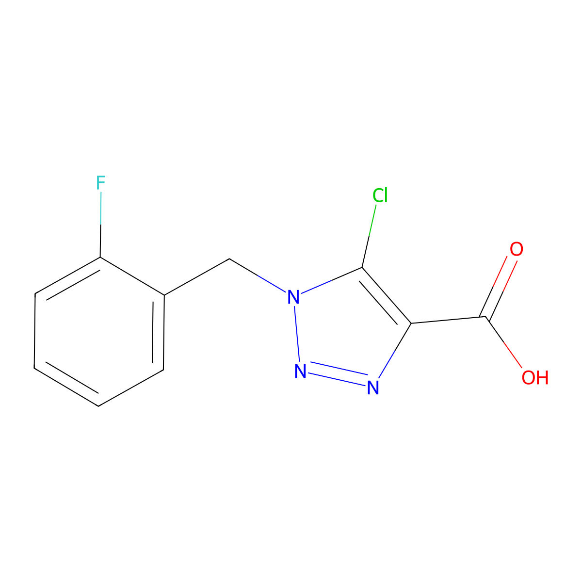 5-Chloro-1-(2-fluorobenzyl)-1H-1,2,3-triazole-4-carboxylic acid molecular structure, CAS 1355216-40-8