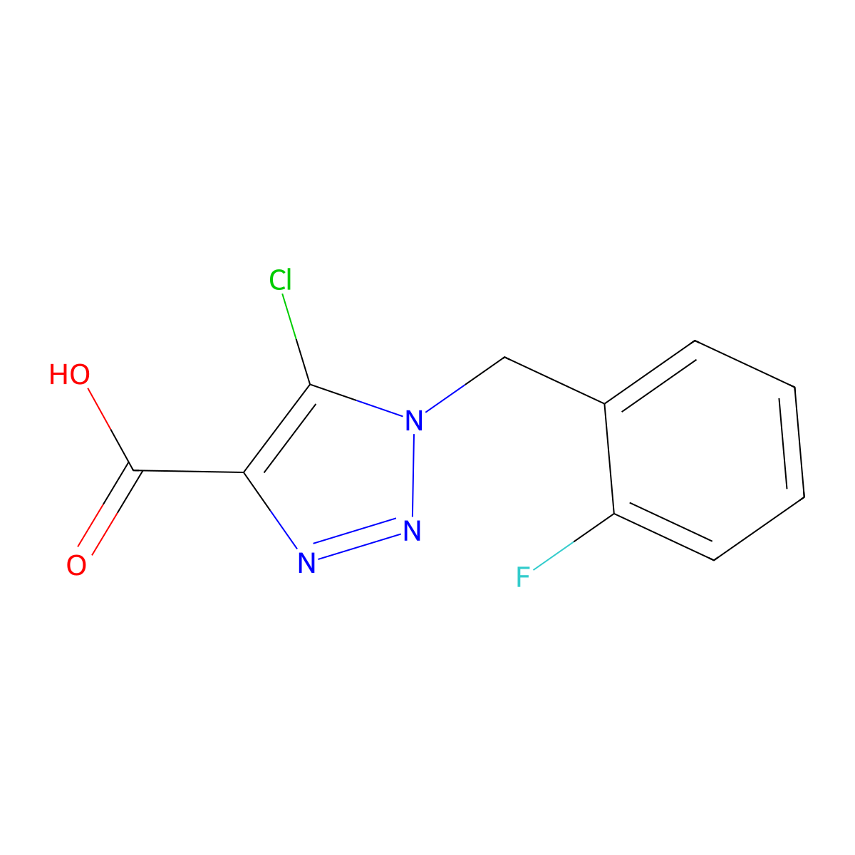 5-Chloro-1-(2-fluorobenzyl)-1H-1,2,3-triazole-4-carboxylic acid molecular structure, CAS 1355216-40-8
