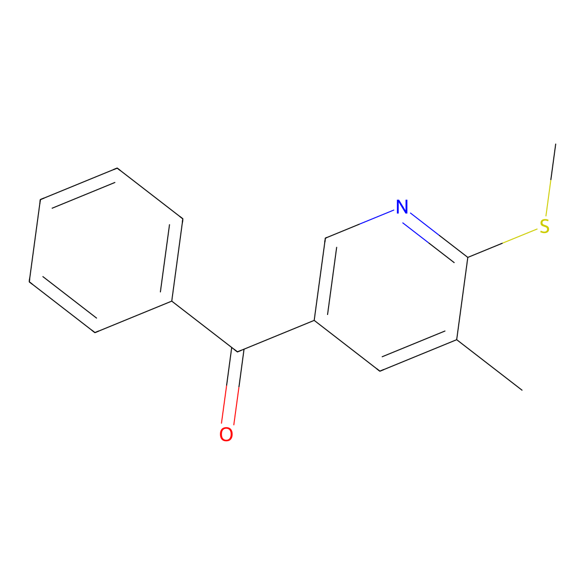 Methanone, [5-methyl-6-(methylthio)-3-pyridinyl]phenyl- molecular structure, CAS 1355216-46-4
