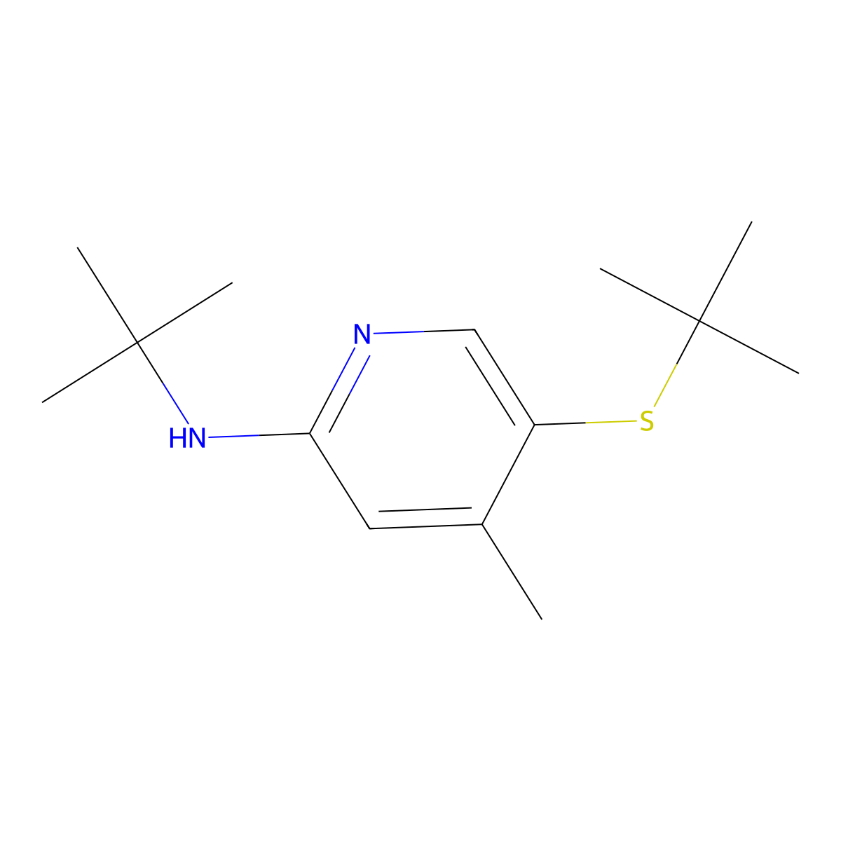 N-(tert-Butyl)-5-(tert-butylthio)-4-methylpyridin-2-amine molecular structure, CAS 1355216-55-5