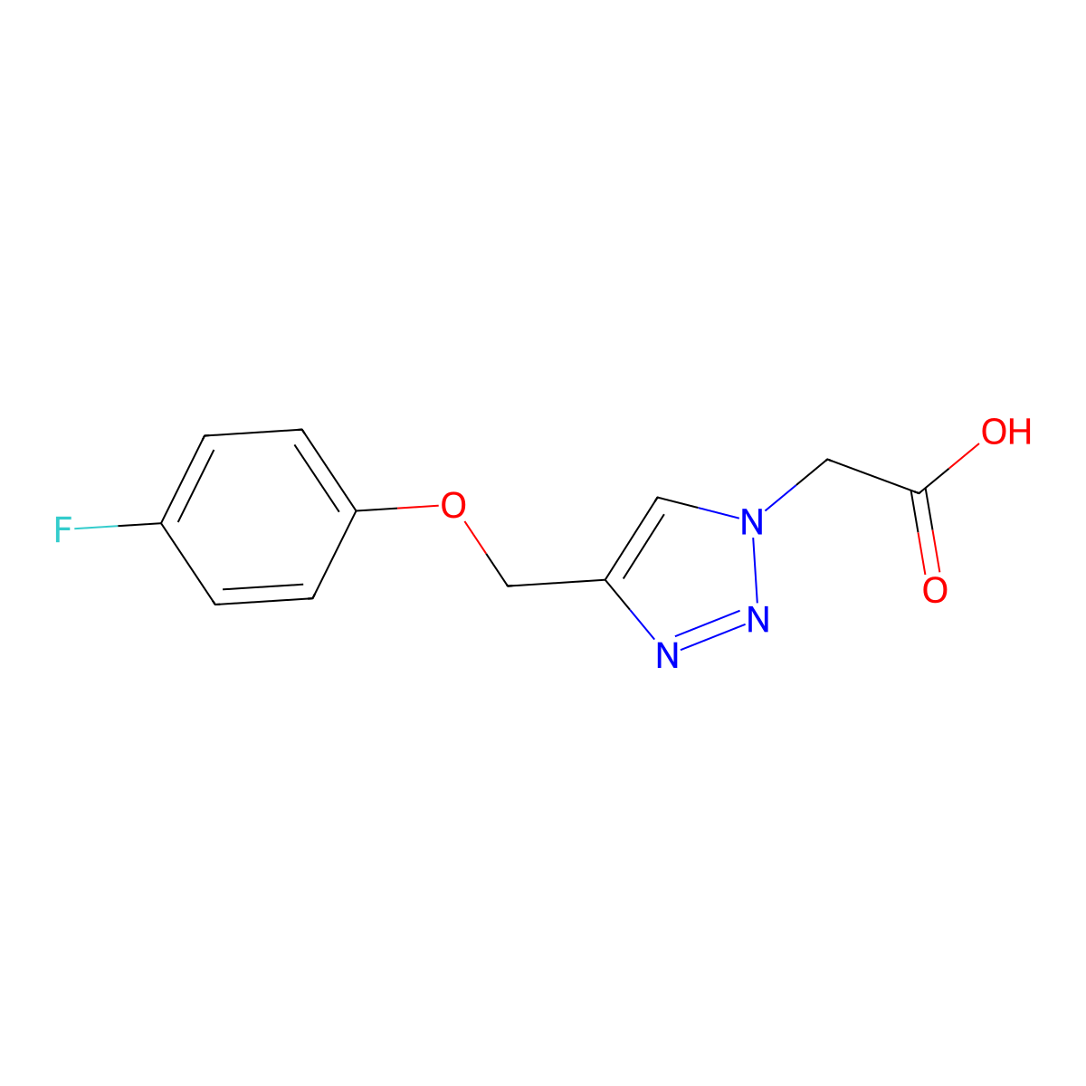 2-(4-((4-Fluorophenoxy)methyl)-1H-1,2,3-triazol-1-yl)acetic acid molecular structure, CAS 1355216-59-9