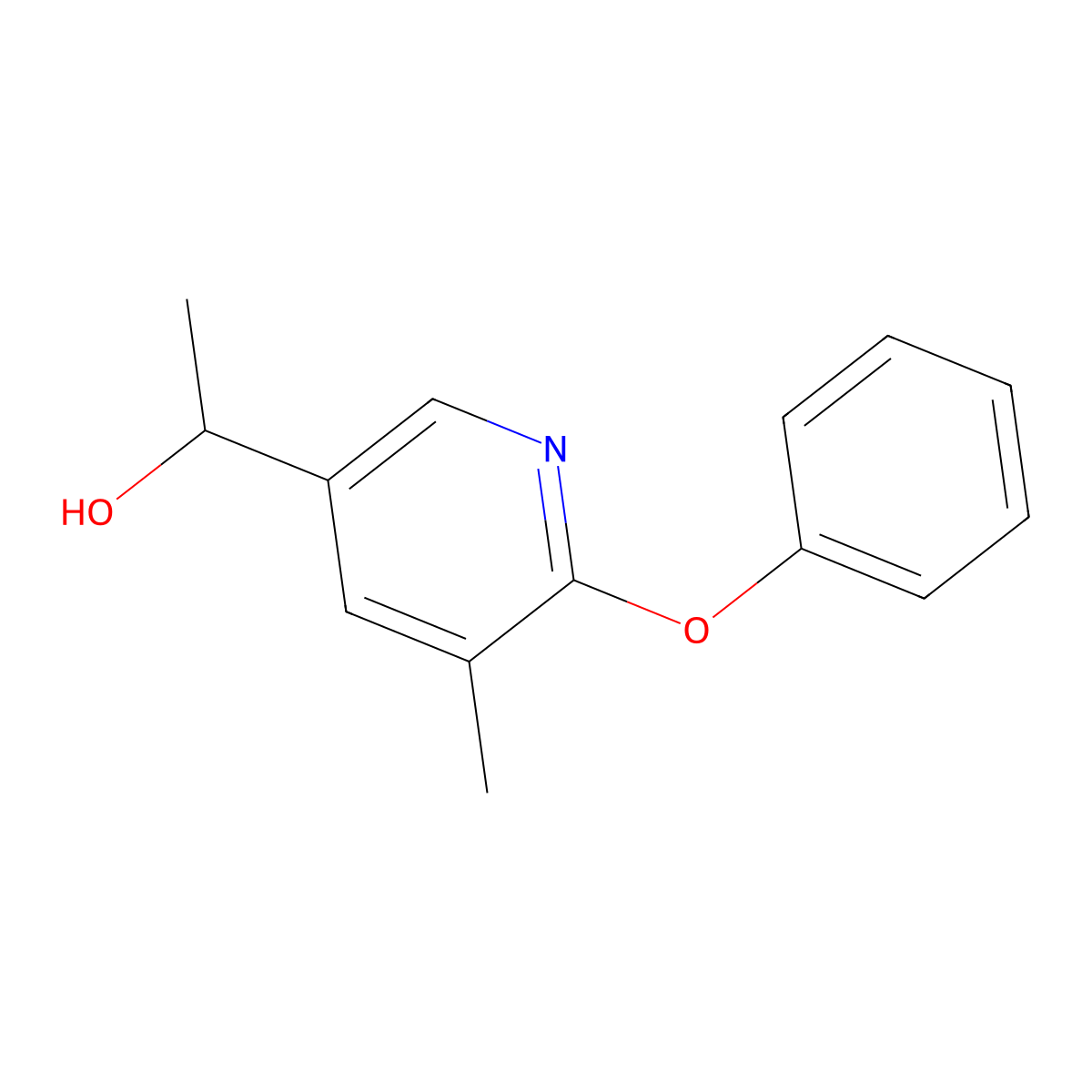 1-(5-Methyl-6-phenoxy-pyridin-3-yl)-ethanol molecular structure, CAS 1355216-61-3