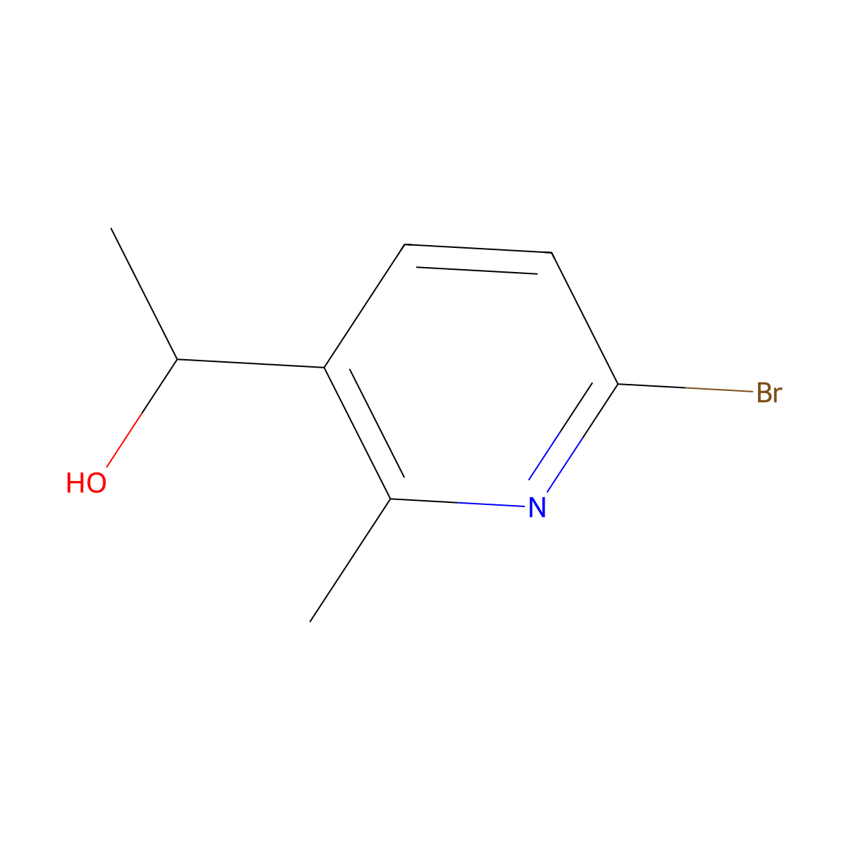 1-(6-Bromo-2-methylpyridin-3-yl)ethanol molecular structure, CAS 1355216-73-7