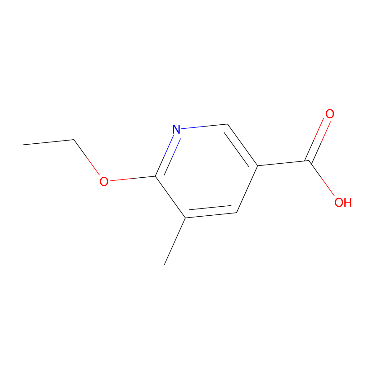 2-Ethoxy-3-methylpyridine-5-carboxylic acid molecular structure, CAS 1355216-85-1