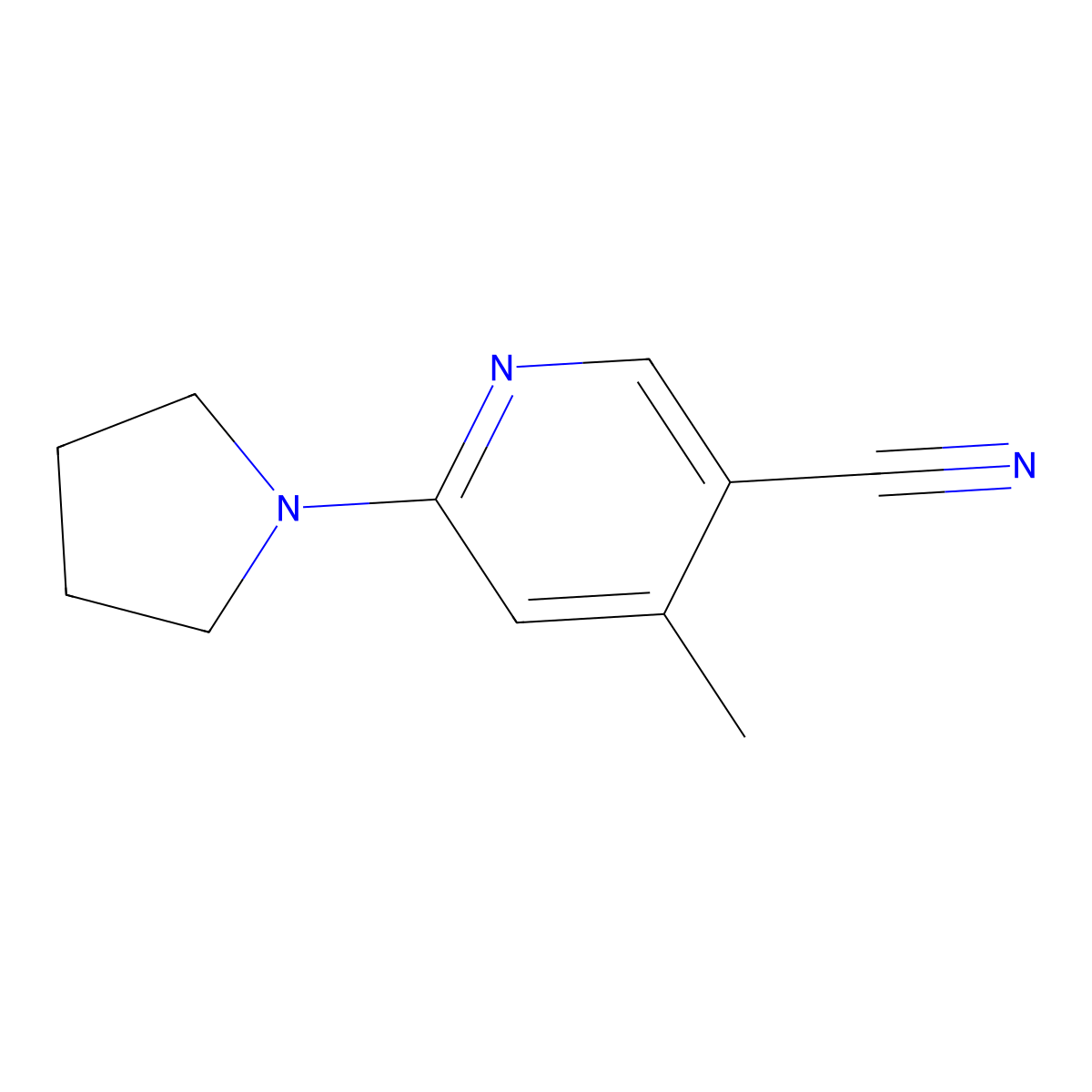 4-Methyl-6-(pyrrolidin-1-yl)nicotinonitrile molecular structure, CAS 1355217-08-1