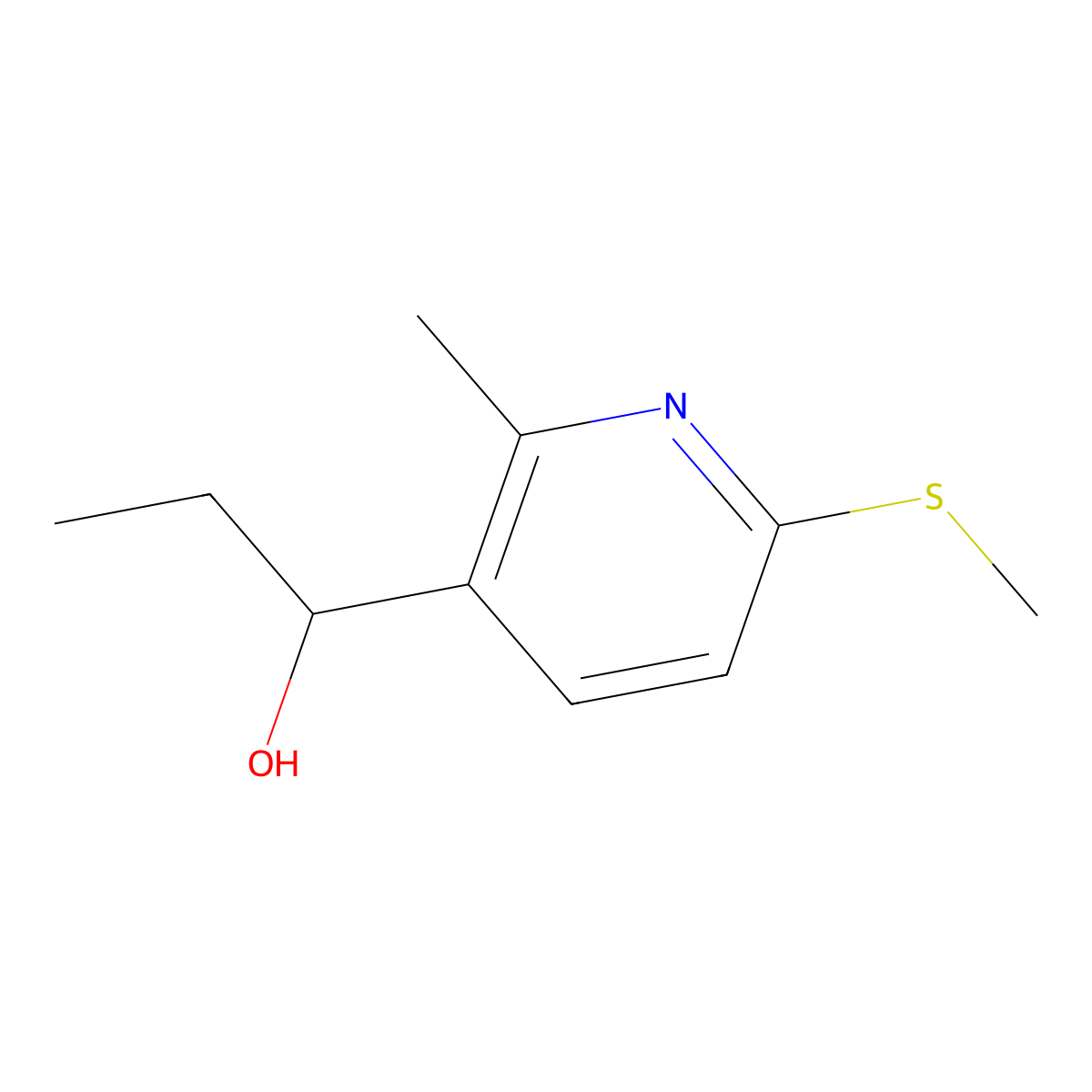 |A-Ethyl-2-methyl-6-(methylthio)-3-pyridinemethanol molecular structure, CAS 1355217-20-7