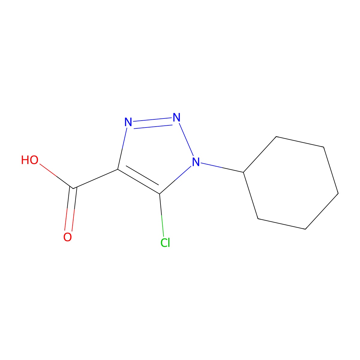 5-Chloro-1-cyclohexyl-1H-1,2,3-triazole-4-carboxylic acid molecular structure, CAS 1355217-22-9