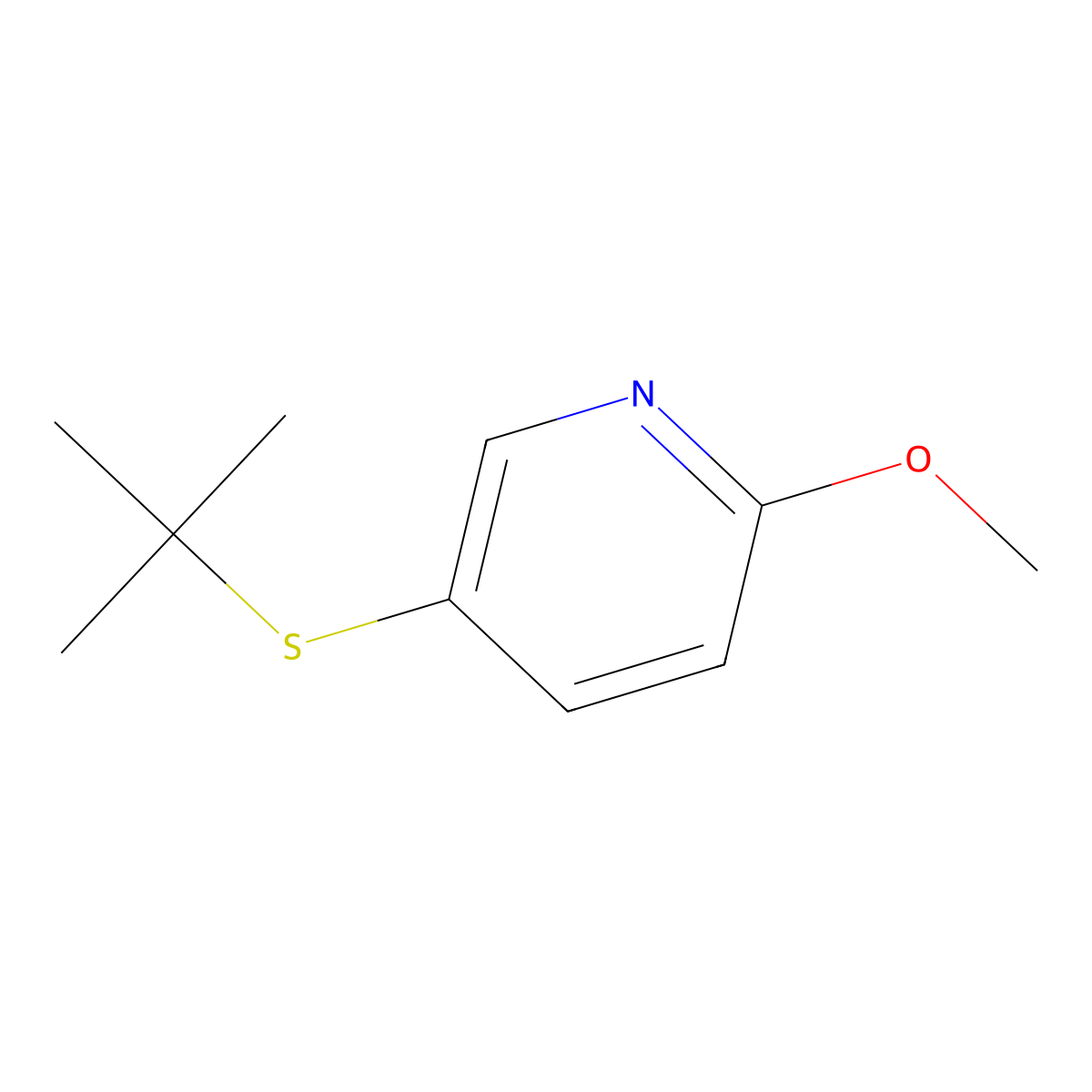 5-(tert-Butylthio)-2-methoxypyridine molecular structure, CAS 1355217-23-0
