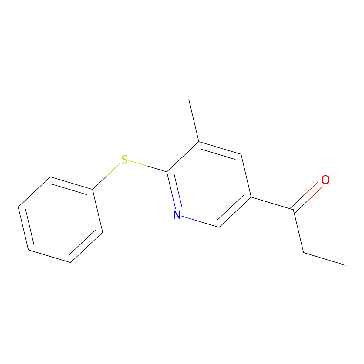 1-[5-Methyl-6-(phenylthio)-3-pyridinyl]-1-propanone molecular structure, CAS 1355217-51-4