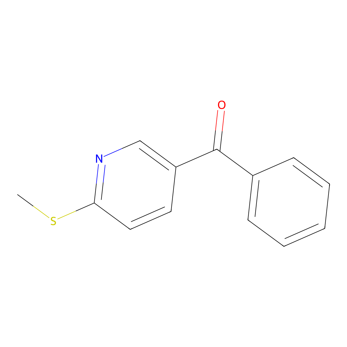(6-(Methylthio)pyridin-3-yl)(phenyl)methanone molecular structure, CAS 1355217-92-3