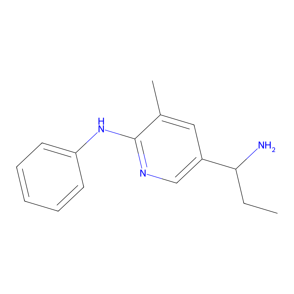 5-(1-Aminopropyl)-3-methyl-N-phenylpyridin-2-amine molecular structure, CAS 1355217-97-8