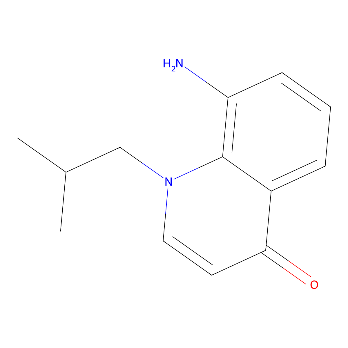 8-Amino-1-isobutylquinolin-4(1H)-one molecular structure, CAS 1355218-22-2