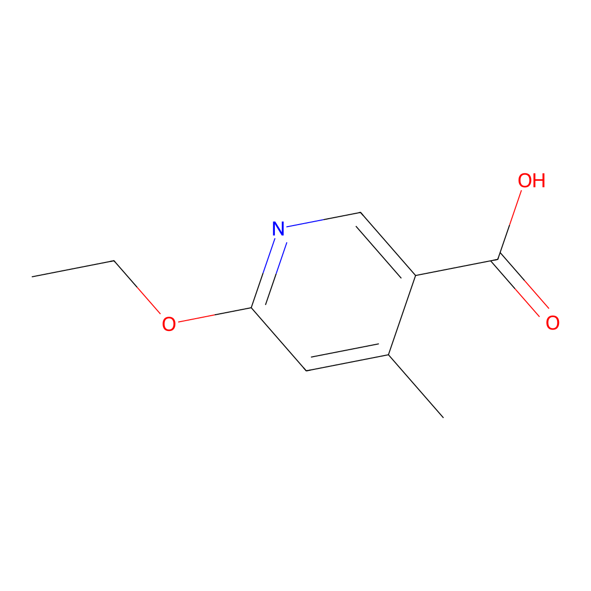 6-Ethoxy-4-methylnicotinic acid molecular structure, CAS 1355218-41-5