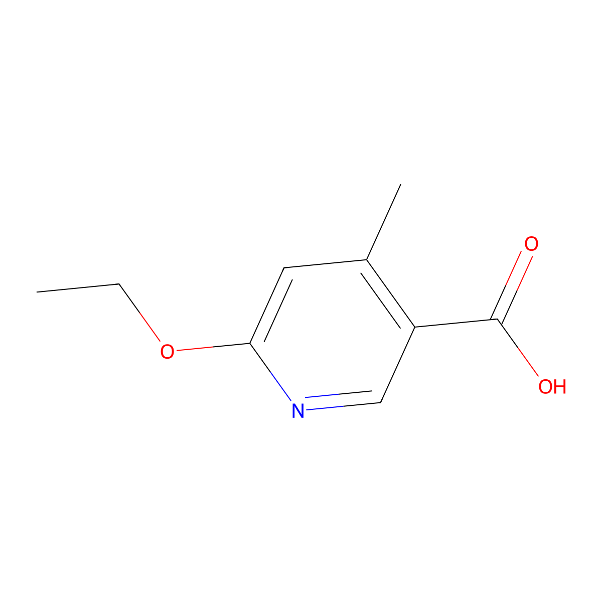 6-Ethoxy-4-methylnicotinic acid molecular structure, CAS 1355218-41-5