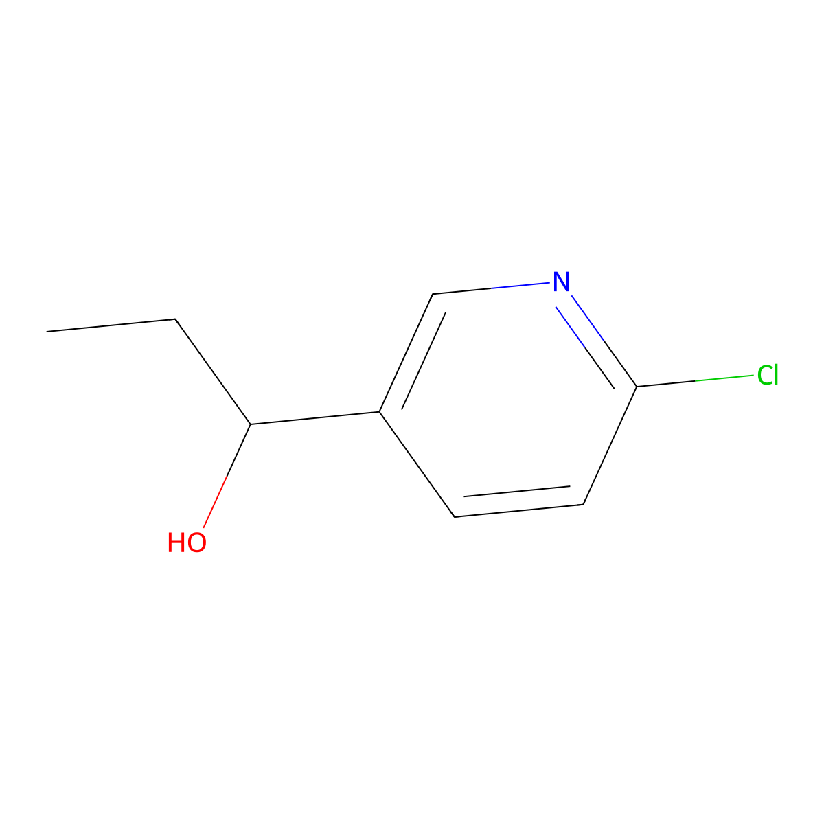 6-Chloro-|A-ethyl-3-pyridinemethanol molecular structure, CAS 1355218-58-4