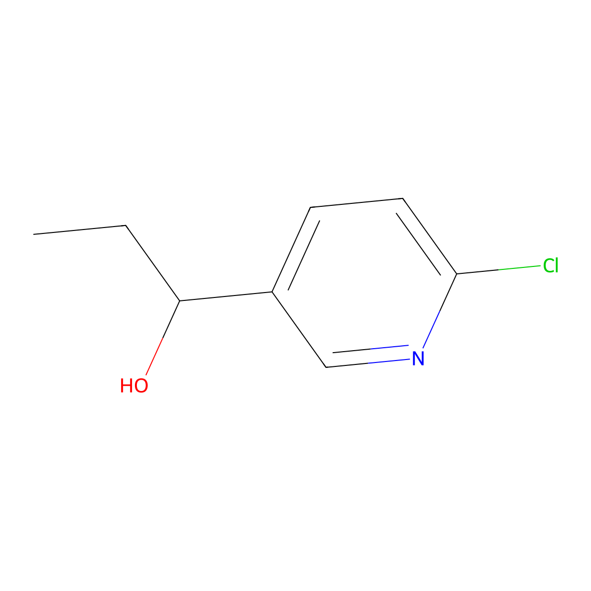 6-Chloro-|A-ethyl-3-pyridinemethanol molecular structure, CAS 1355218-58-4