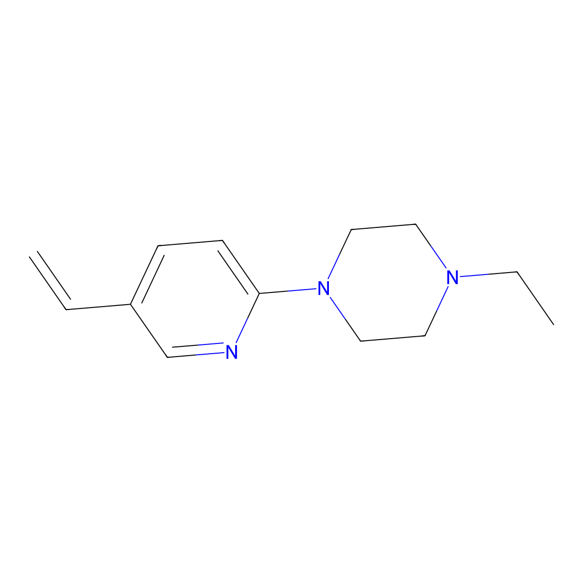 1-Ethyl-4-(5-vinylpyridin-2-yl)piperazine molecular structure, CAS 1355218-63-1
