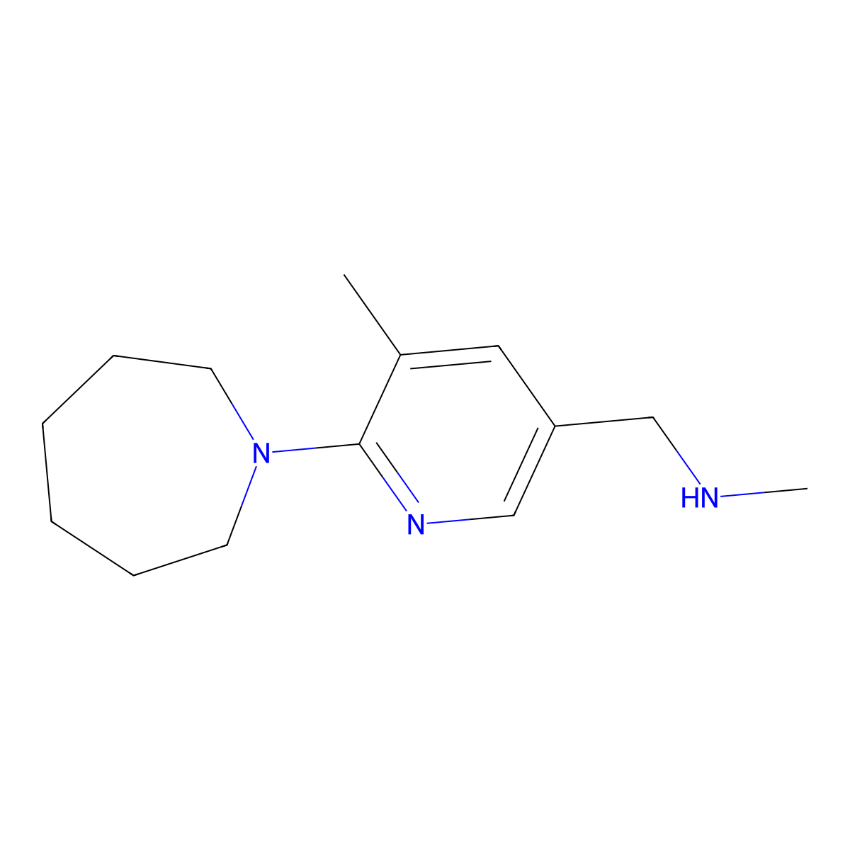 1-(6-(Azepan-1-yl)-5-methylpyridin-3-yl)-N-methylmethanamine molecular structure, CAS 1355218-69-7