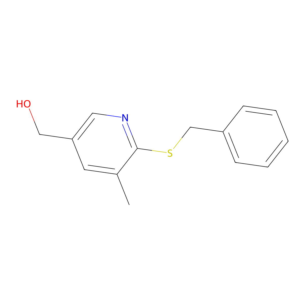 5-Methyl-6-[(phenylmethyl)thio]-3-pyridinemethanol molecular structure, CAS 1355218-75-5
