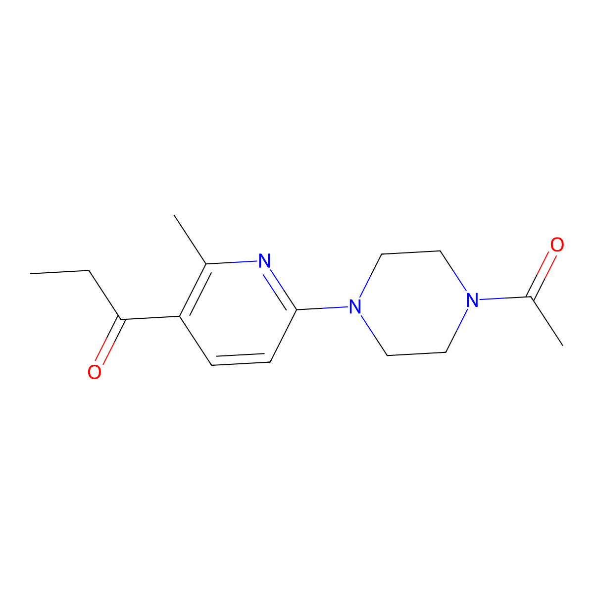 1-(6-(4-Acetylpiperazin-1-yl)-2-methylpyridin-3-yl)propan-1-one molecular structure, CAS 1355218-79-9