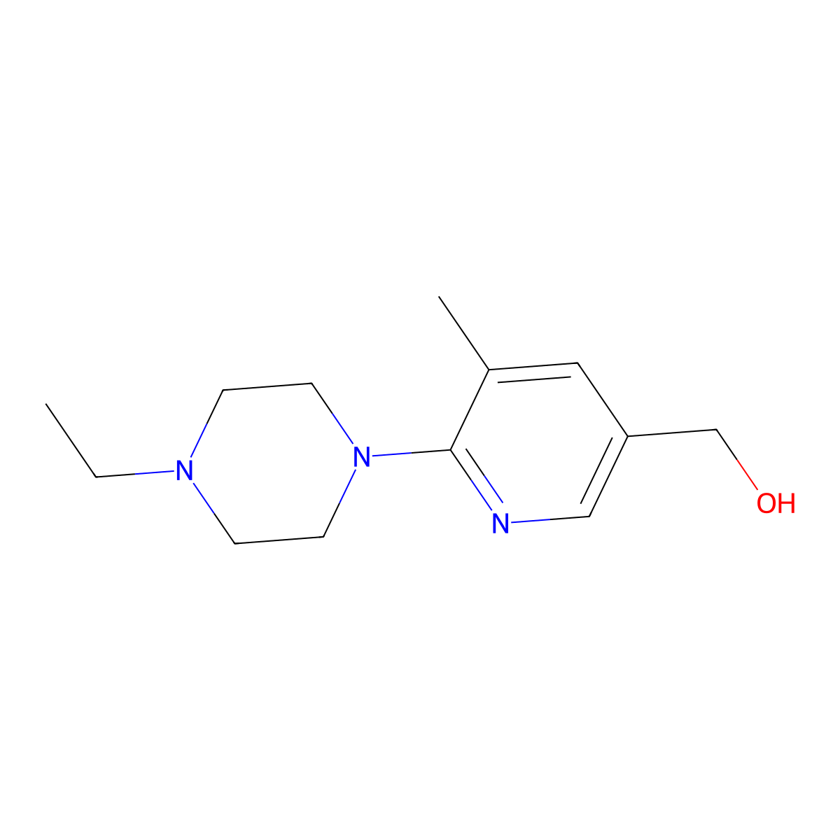 [6-(4-Ethyl-piperazin-1-yl)-5-methyl-pyridin-3-yl]-methanol molecular structure, CAS 1355218-99-3