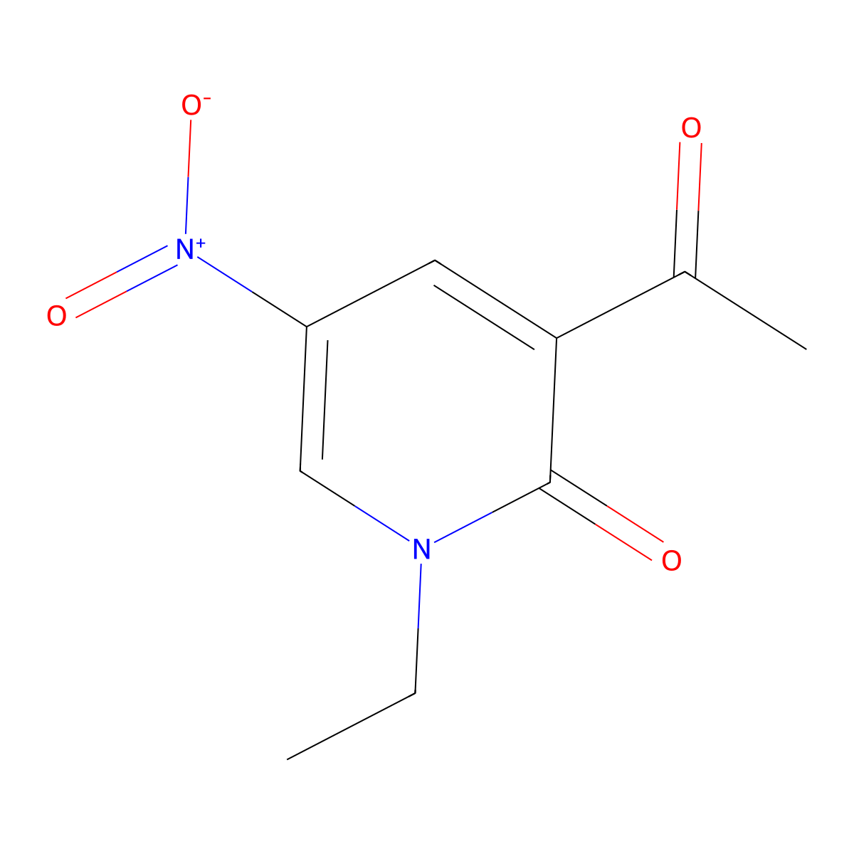 3-Acetyl-1-ethyl-5-nitropyridin-2(1H)-one molecular structure, CAS 1355219-30-5