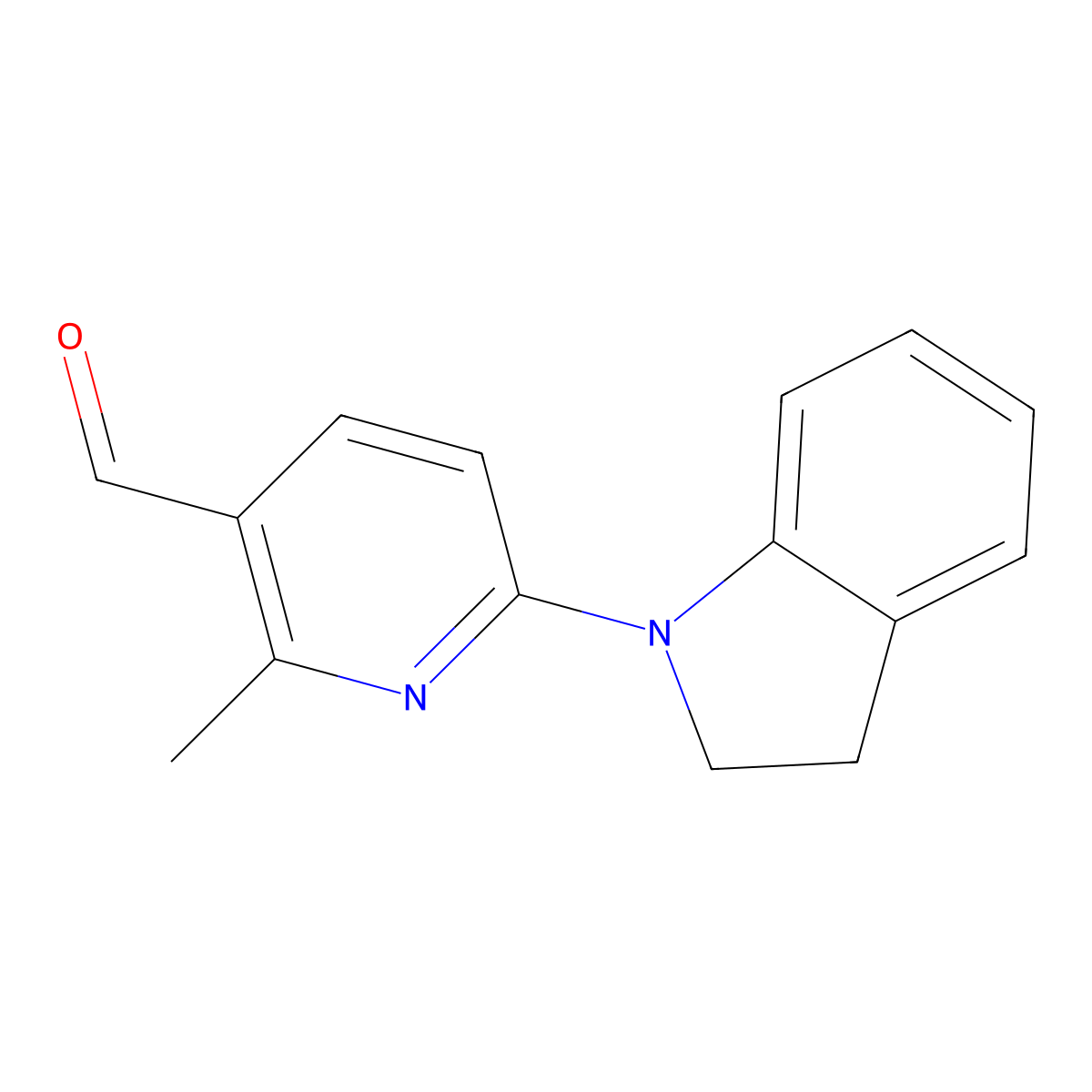 6-(Indolin-1-yl)-2-methylnicotinaldehyde molecular structure, CAS 1355219-62-3