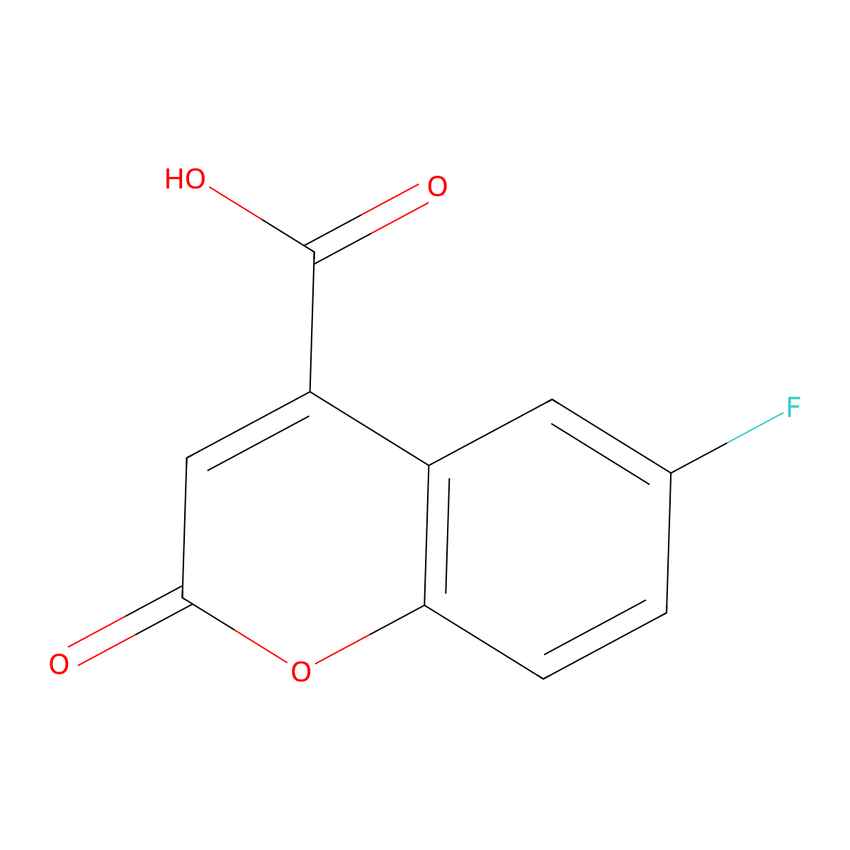 6-Fluoro-2-oxo-2H-chromene-4-carboxylic acid molecular structure, CAS 1355219-85-0