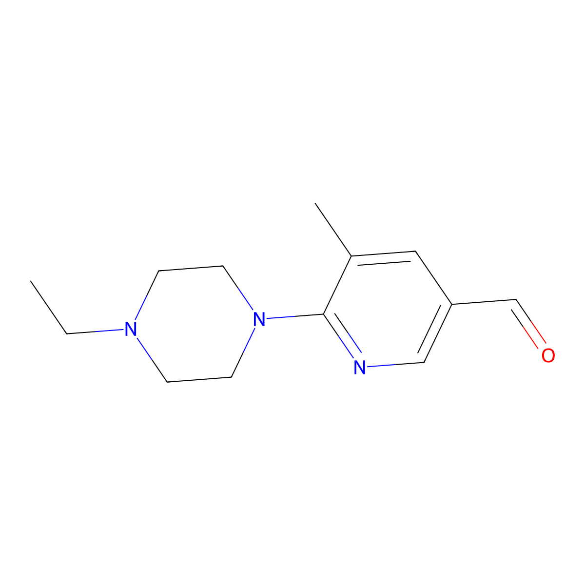 6-(4-Ethylpiperazin-1-yl)-5-methylnicotinaldehyde molecular structure, CAS 1355220-08-4