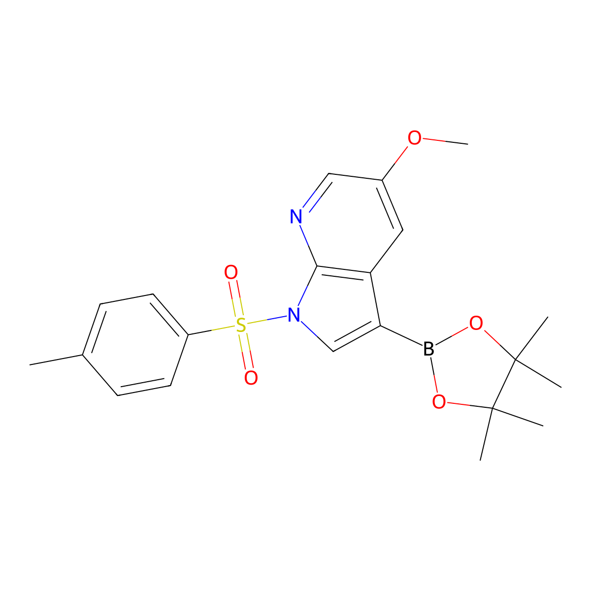 5-Methoxy-3-(4,4,5,5-tetramethyl-1,3,2-dioxaborolan-2-yl)-1-tosyl-1H-pyrrolo[2,3-b]pyridine molecular structure, CAS 1355221-17-8