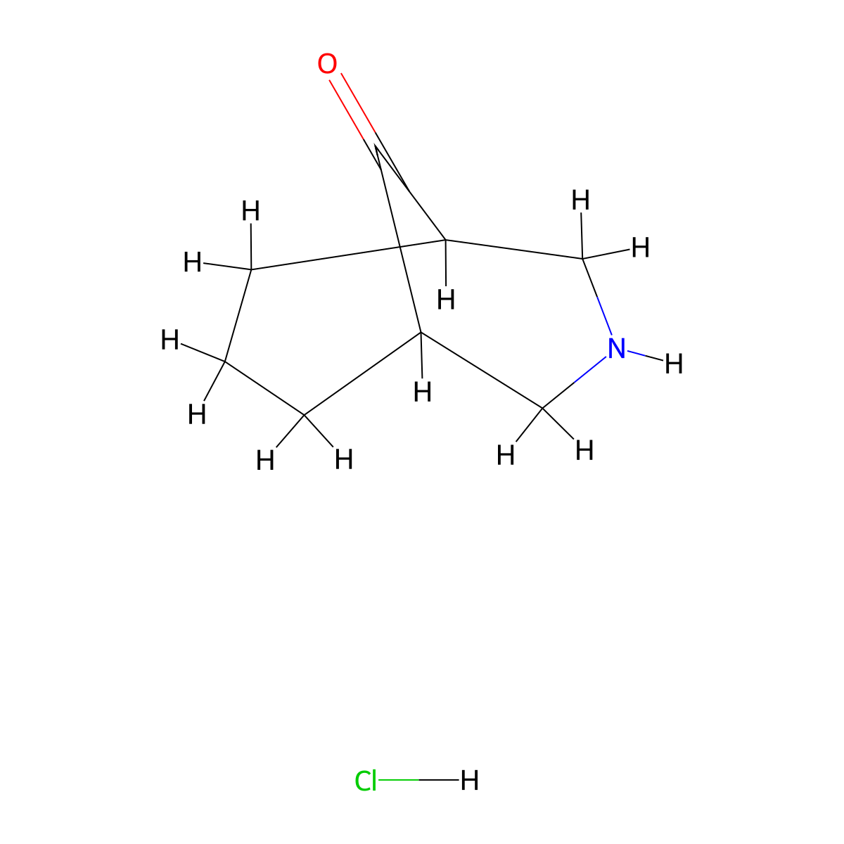 3-Azabicyclo[3.3.1]nonan-9-one hydrochloride molecular structure, CAS 1355221-72-5