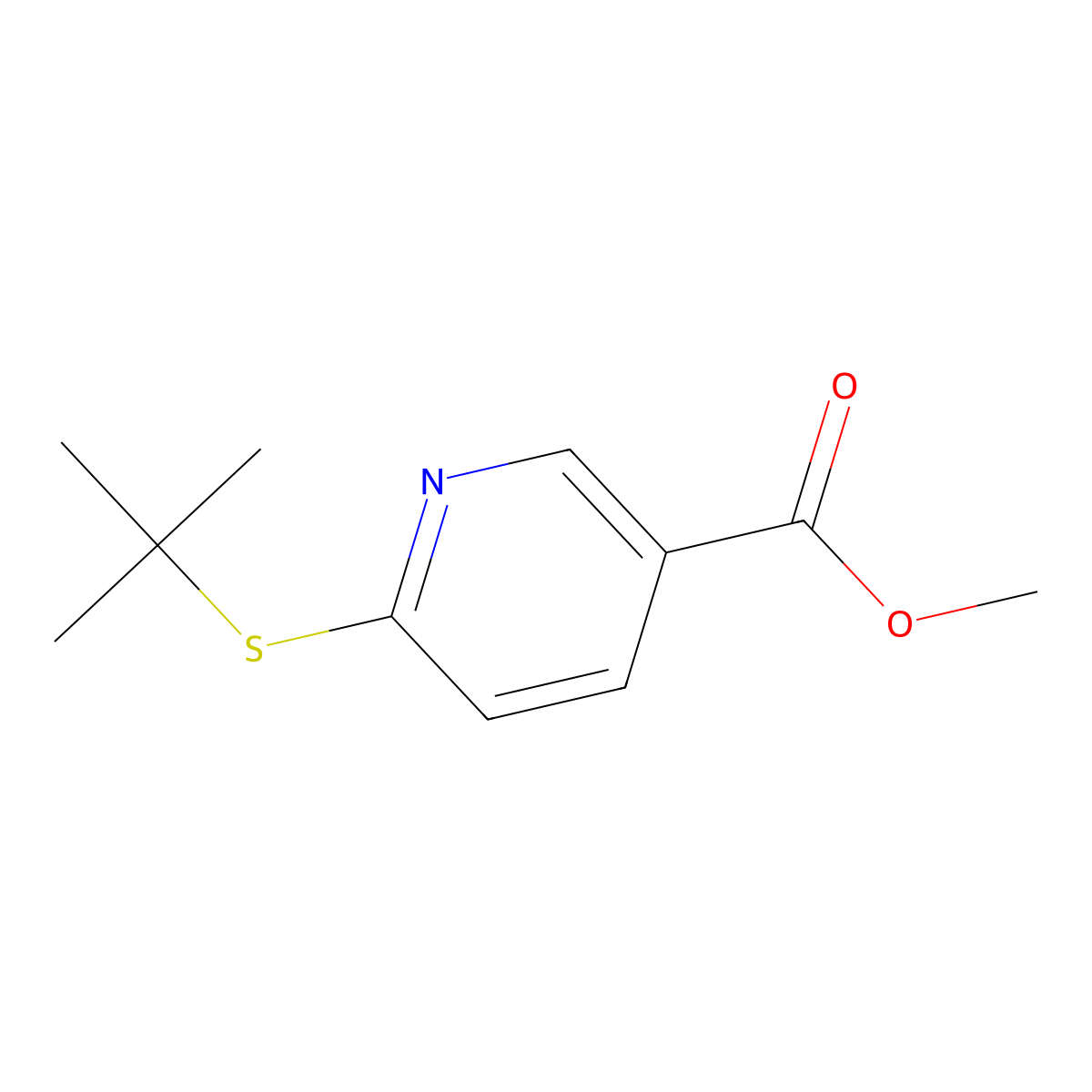 Methyl 6-(tert-butylthio)nicotinate molecular structure, CAS 1355222-36-4