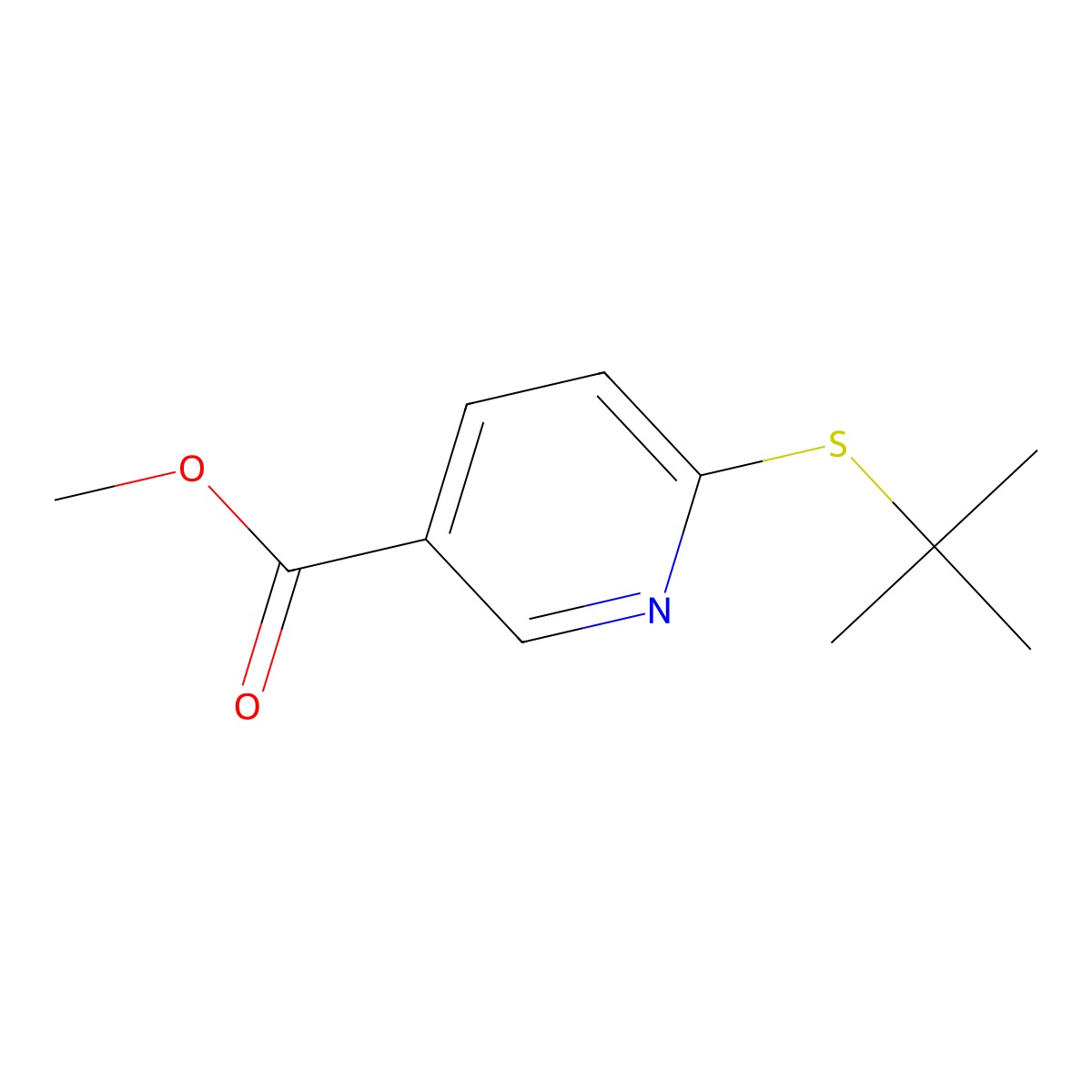 Methyl 6-(tert-butylthio)nicotinate molecular structure, CAS 1355222-36-4