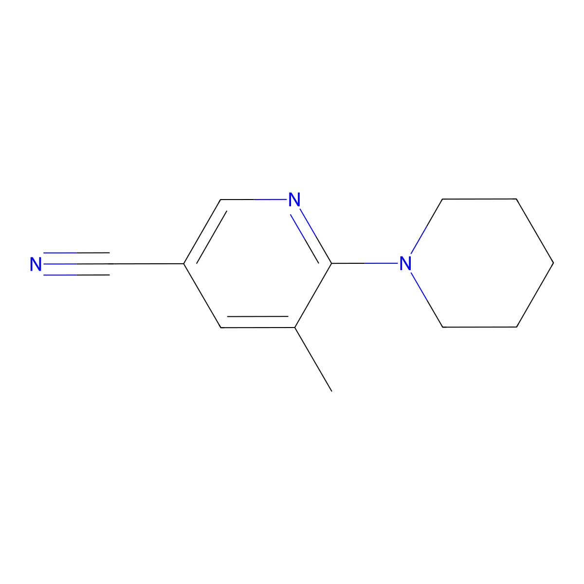 5-Methyl-6-(piperidin-1-yl)nicotinonitrile molecular structure, CAS 1355222-37-5