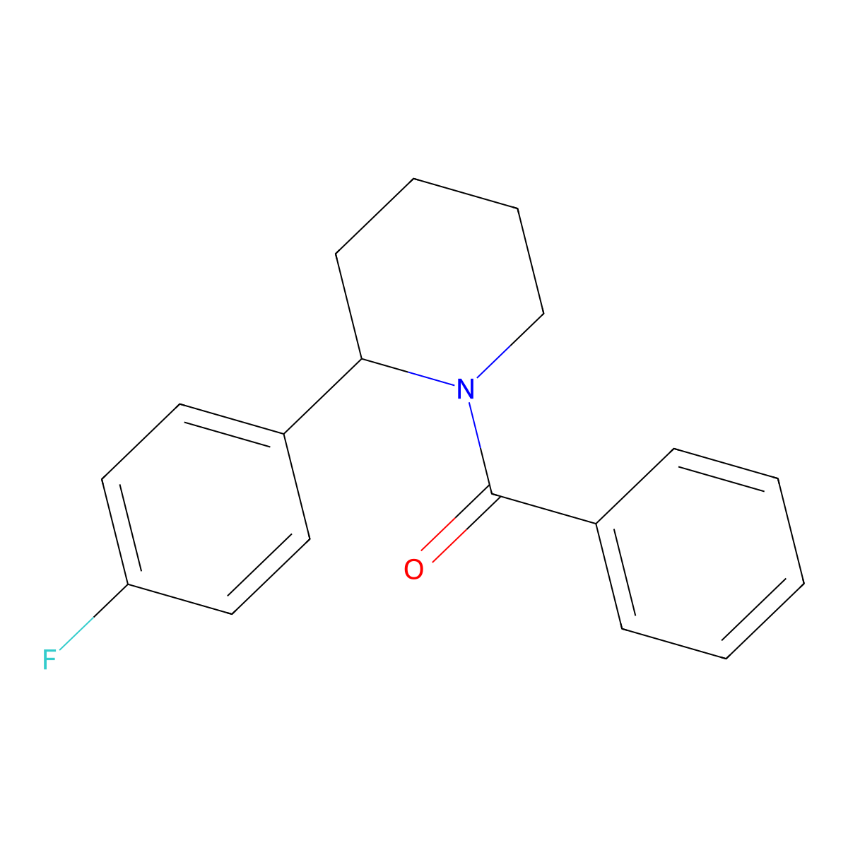 (2-(4-Fluorophenyl)piperidin-1-yl)(phenyl)methanone molecular structure, CAS 1355222-38-6