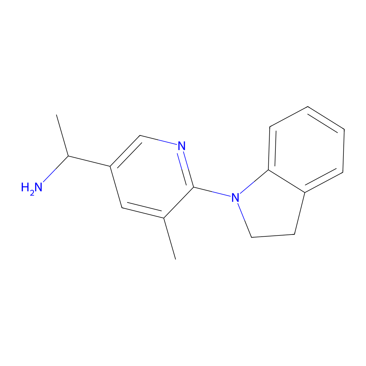 1-(6-(Indolin-1-yl)-5-methylpyridin-3-yl)ethanamine molecular structure, CAS 1355222-51-3