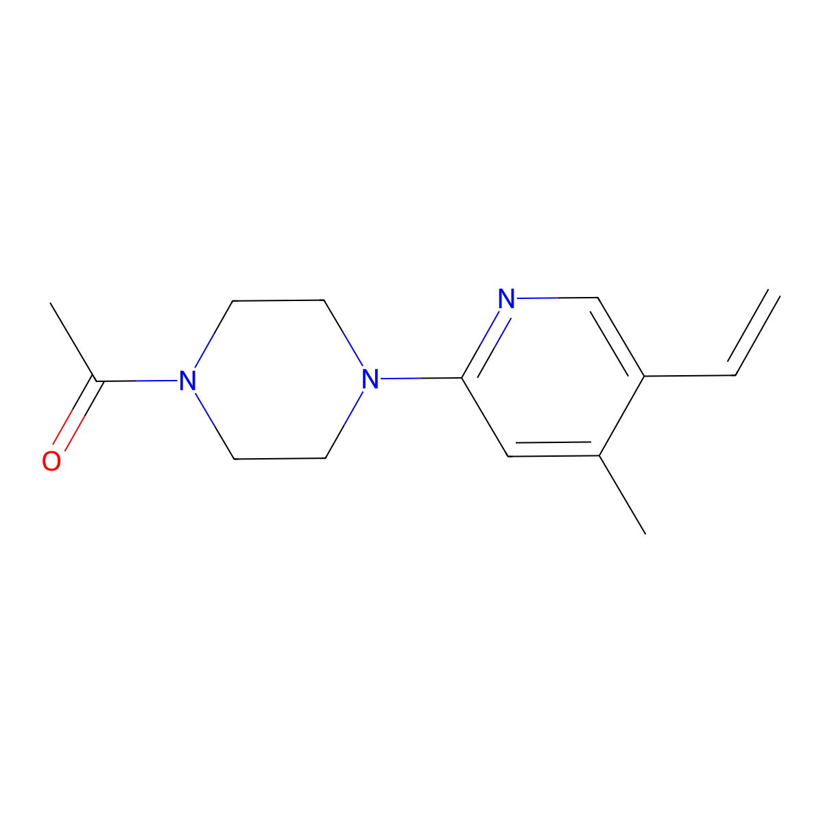 1-(4-(4-Methyl-5-vinylpyridin-2-yl)piperazin-1-yl)ethanone molecular structure, CAS 1355222-60-4