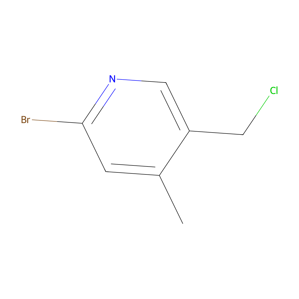 2-Bromo-5-(chloromethyl)-4-methylpyridine molecular structure, CAS 1355222-61-5
