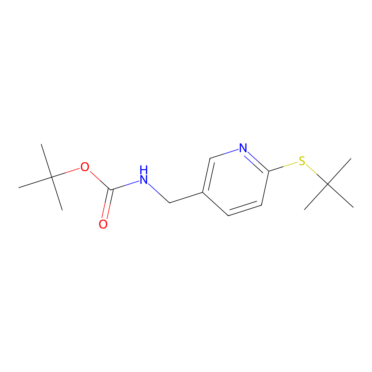 (6-tert-Butylsulfanyl-pyridin-3-ylmethyl)-carbamic acid tert-butyl ester molecular structure, CAS 1355222-91-1
