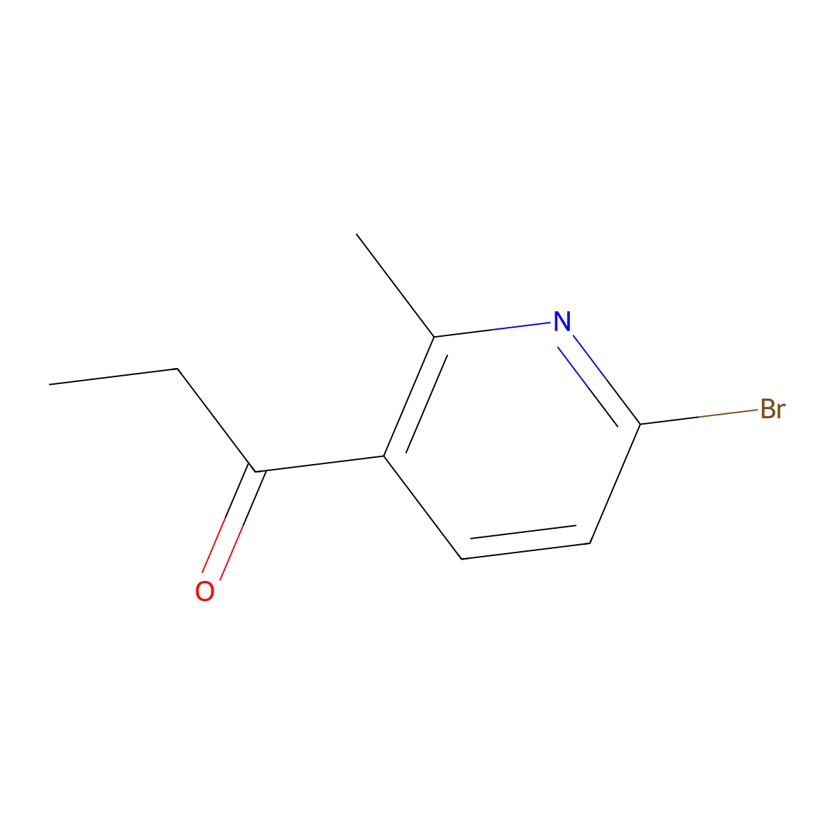 1-(6-Bromo-2-methylpyridin-3-yl)propan-1-one molecular structure, CAS 1355223-06-1