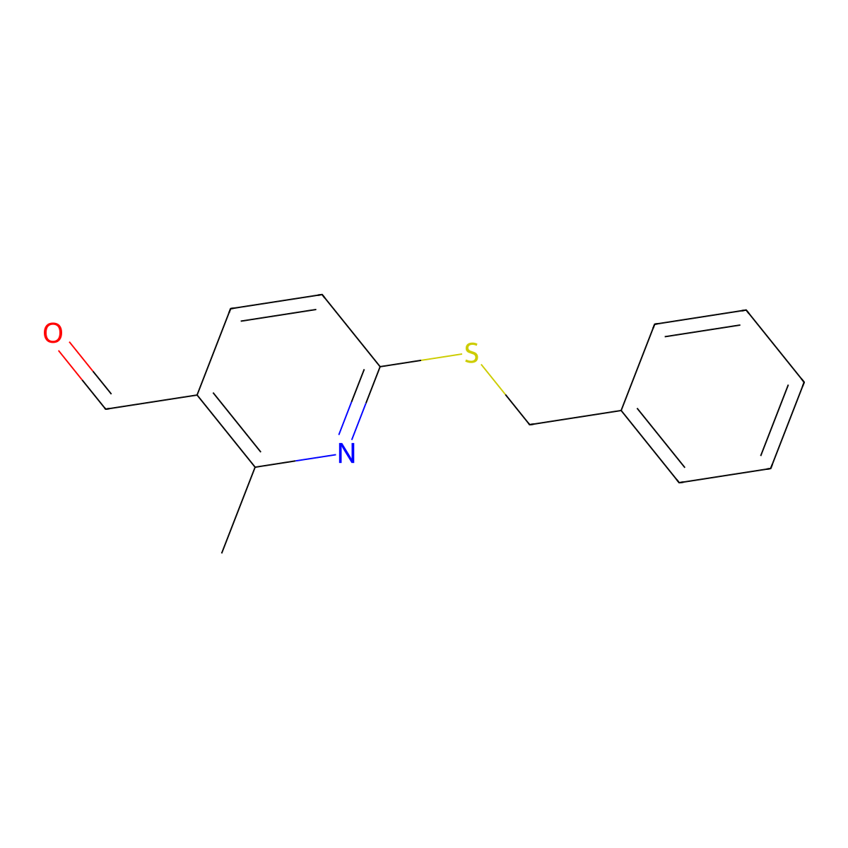 6-(Benzylthio)-2-methylnicotinaldehyde molecular structure, CAS 1355223-21-0