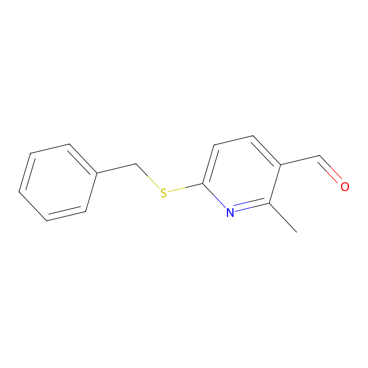 6-(Benzylthio)-2-methylnicotinaldehyde molecular structure, CAS 1355223-21-0