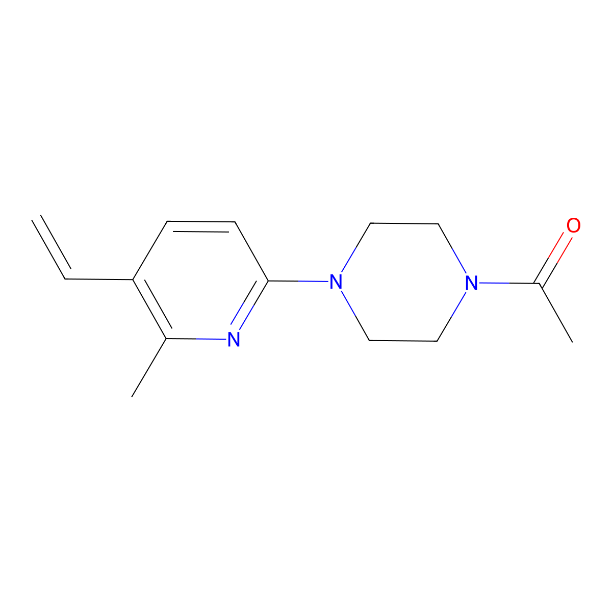 1-(4-(6-Methyl-5-vinylpyridin-2-yl)piperazin-1-yl)ethanone molecular structure, CAS 1355223-38-9