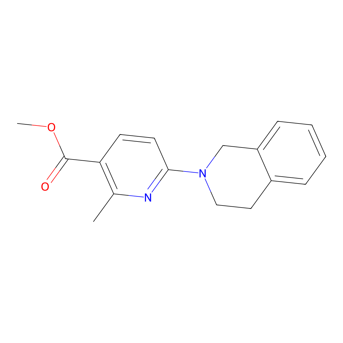 Methyl 6-(3,4-dihydroisoquinolin-2(1H)-yl)-2-methylnicotinate molecular structure, CAS 1355223-45-8