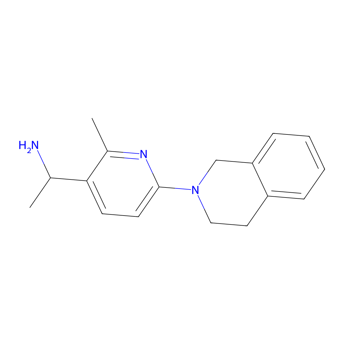 1-(6-(3,4-Dihydroisoquinolin-2(1H)-yl)-2-methylpyridin-3-yl)ethanamine molecular structure, CAS 1355223-47-0