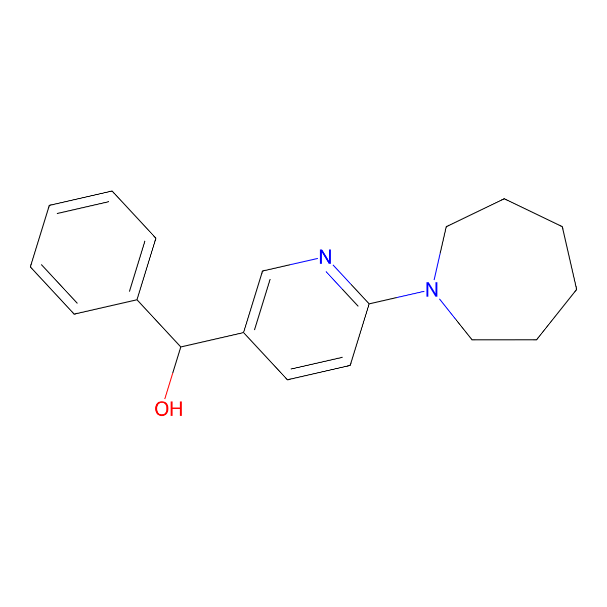 (6-Azepan-1-yl-pyridin-3-yl)-phenyl-methanol molecular structure, CAS 1355223-69-6