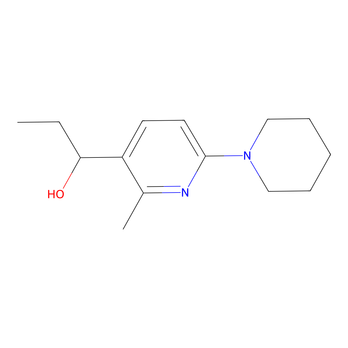1-(2-Methyl-6-(piperidin-1-yl)pyridin-3-yl)propan-1-ol molecular structure, CAS 1355223-79-8