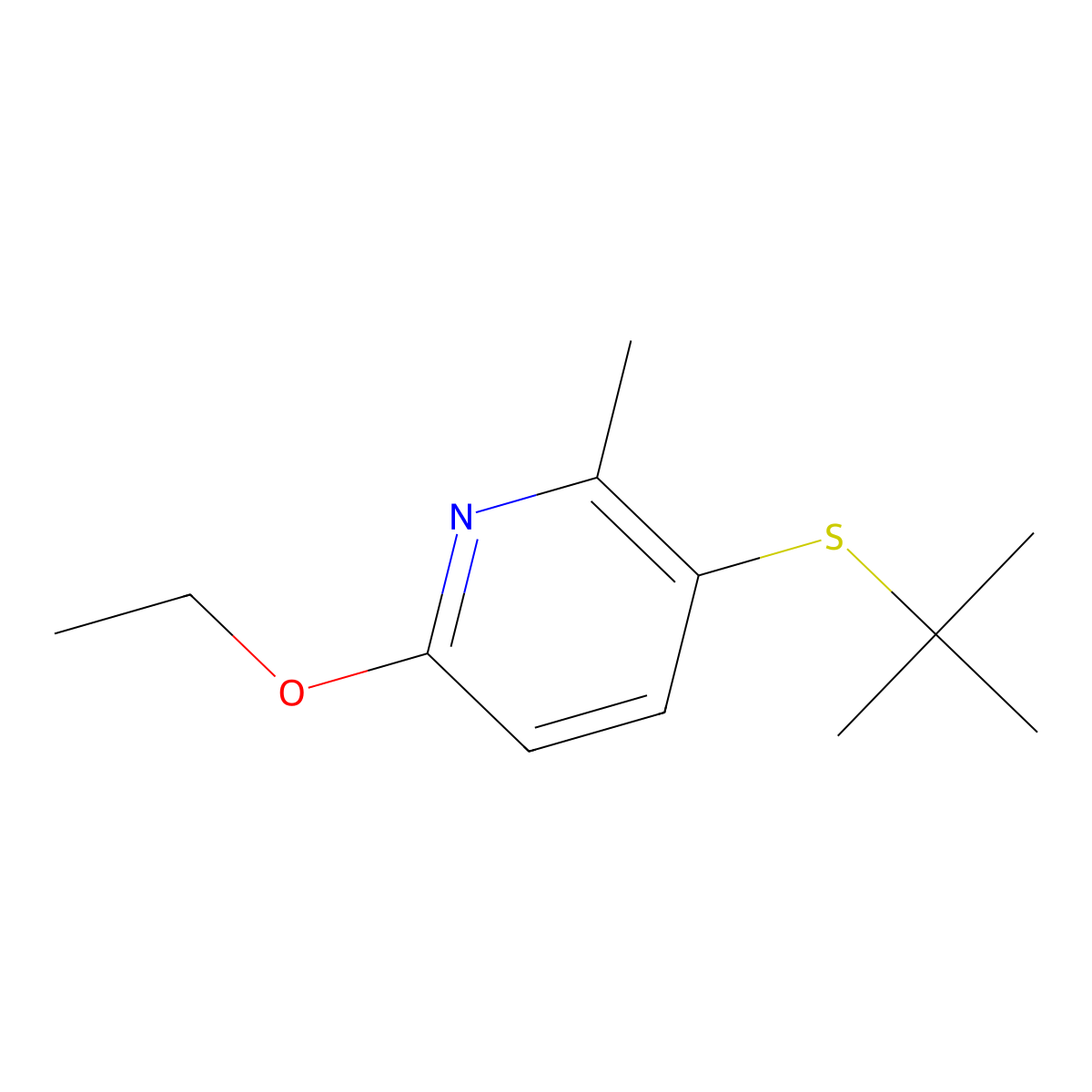 3-(tert-Butylthio)-6-ethoxy-2-methylpyridine molecular structure, CAS 1355223-89-0