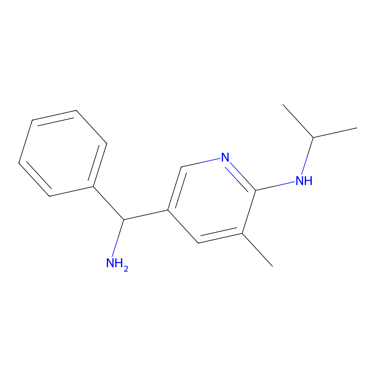 5-(Amino(phenyl)methyl)-N-isopropyl-3-methylpyridin-2-amine molecular structure, CAS 1355223-90-3