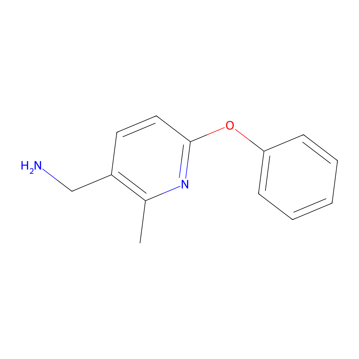 C-(2-Methyl-6-phenoxy-pyridin-3-yl)-methylamine molecular structure, CAS 1355223-91-4
